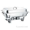 Chafing Dish à rouleaux oblongs en acier inoxydable